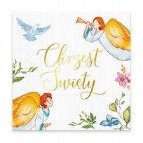 SERWETKI DEKORACJA NA CHRZEST ŚWIĘTY CHRZCINY 10x