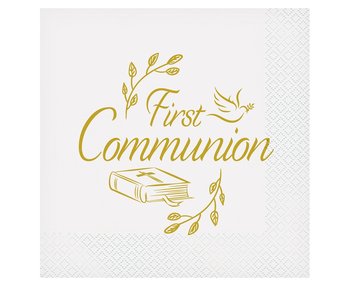 Serwetki First Communion, Certyfikat Fsc, 33X33 Cm/ 20 Szt. - GoDan