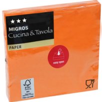 Serwetki Gastronomiczne Papierowe Chusteczki Pomarańczowe 33x33cm 25szt