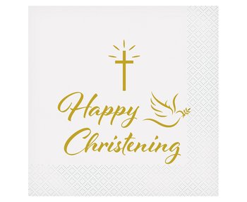 Serwetki Happy Christening (Krzyż I Gołąbek), Certyfikat Fsc, 33X33 Cm/ 20 Szt. - GoDan