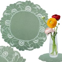 Serwetki Materiałowe Koronkowe Serwetka Okrągła 25 cm Na Stół 4 Szt