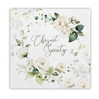 Serwetki na Chrzest Święty Białe Róże 33x33cm 20szt