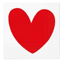 Serwetki Papierowe 20 Sztuk Motyw Serca Ozdoba Każdego Stołu 33X33Cm