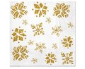 Serwetki papierowe białe świąteczne złote śnieżynki 33x33cm 20szt - PAW