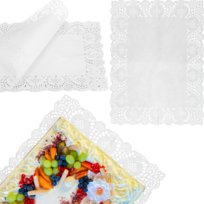 Serwetki Papierowe Koronkowe Białe Podkładki 35cm Ażurowe Tort Ciasto 8 szt