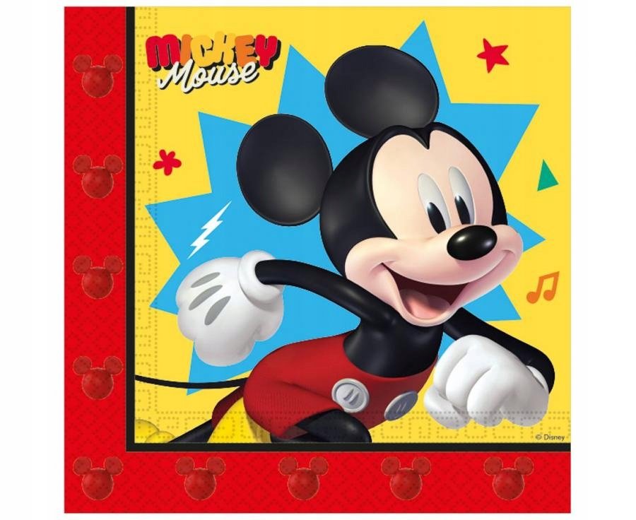 Procos Disney Lot de 20 serviettes jetables Mickey Mouse pour fête et