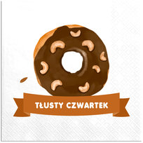 Serwetki papierowe na Tłusty Czwartek nadruk Pączek Donut
