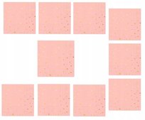 SERWETKI PAPIEROWE URODZINY RÓŻ ZŁOTY GWIAZDKI 10x