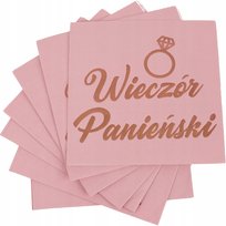 SERWETKI RÓŻOWE WIECZÓR PANIEŃSKI ROSE GOLD 10szt DEKORACJA Y3 Inna marka