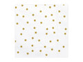 Serwetki, Złote Gwiazdki, białe, 33 cm, 20 sztuk - PartyDeco