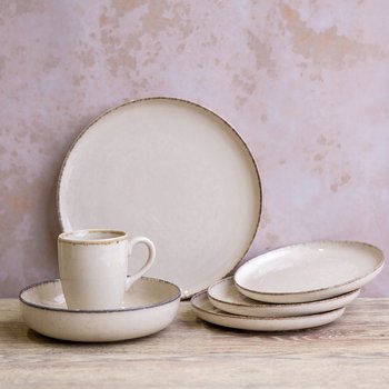 Serwis Obiadowy Dla 12 Osób Craft 48-Elementowy Beżowy Ambition - Ambition