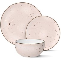 SERWIS OBIADOWY KOMPLET TALERZY 12EL ZESTAW 4 RÓŻOWE GEMMA PINK MG HOME MG Home
