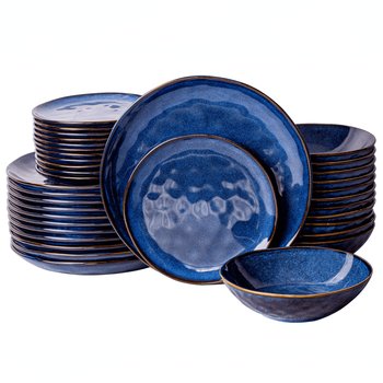 Serwis Obiadowy Na 12 Osób Nowoczesny Do Zmywarki Komplet Talerze Niebieski - yezey