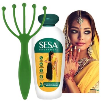 Sesa olejek arganowy na porost włosów naturalny z Indii 50ml + Grabki do zabiegu ZESTAW - Sesa