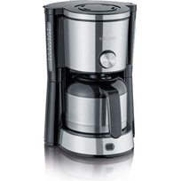 SEVERIN KA4845 izolowany ekspres do kawy z filtrem - 8 filiżanek - 1 l - 1000 W - Selektor aromatu - Stal nierdzewna/Czarny Severin