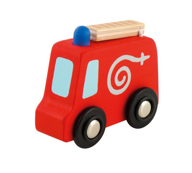 Sevi, Drewniany samochód, Straż pożarna, czerwona, 7 cm