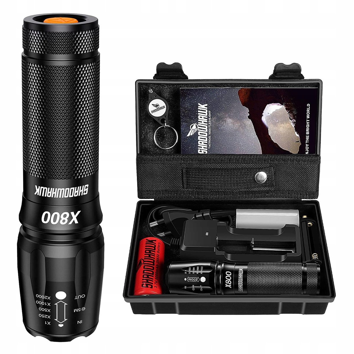Led Flashlight Shadow Shadowhawk Flashlight Led 10000 lumen IP67, 5 trybów Światła - Inny ...