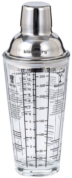 Shaker do drinków koktajli z przepisami barmański szklany 400ml KLAUSBERG KB-7647 - Klausberg