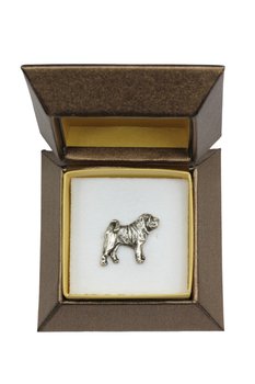 Shar Pei - broszka z psem w pudełku prezentowym, elegancki pin, wpinka do klapy marynarki marki Art-Dog - Art-Dog