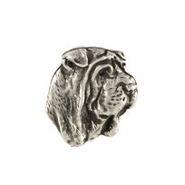 Shar Pei II  - posrebrzana broszka z psem, elegancki pin, ozdoba klapy marynarki marki Art-Dog