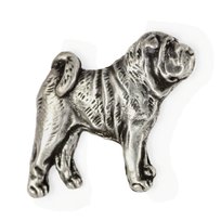 Shar Pei  - posrebrzana broszka z psem, elegancki pin, ozdoba klapy marynarki marki Art-Dog