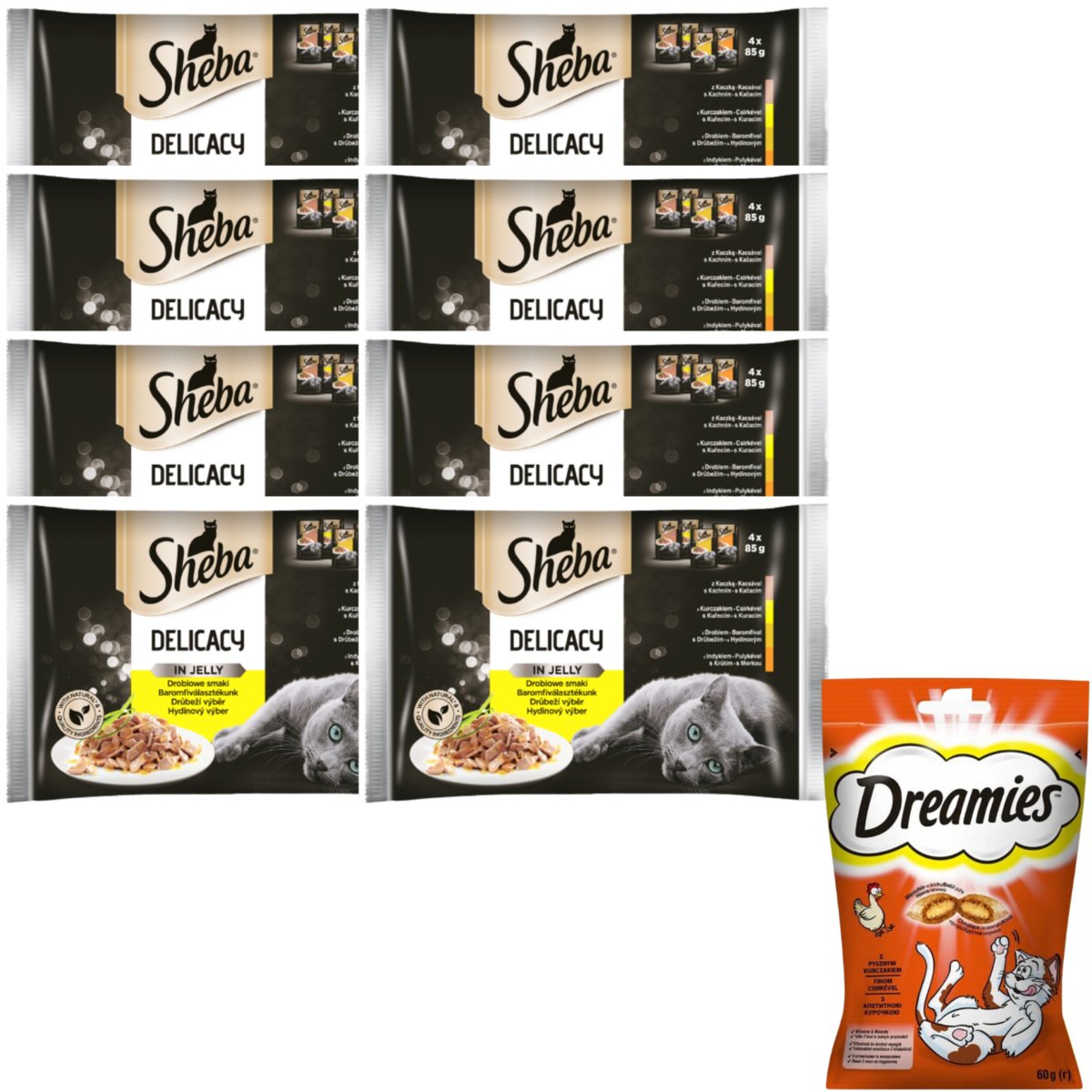 Sheba Delicacy Drobiowe Galaretka 4x85gx8+ dreamies - Sheba | Sklep ...