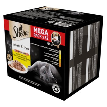 SHEBA Select Slices mokra karma dla kota drobiowe smaki w sosie 32x85 g - Sheba