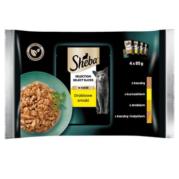 Sheba Selection Select Slices Drobiowe Smaki 4x85g Mokra Karma Pełnoporcjowa Dla Kota W Sosie - Sheba