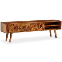 Sheesham TV Cabinet 140x30x40 cm, Natural Wood Col