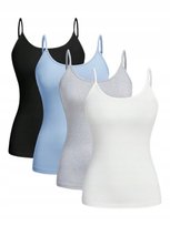 SHEIN 3-PAK TOP DAMSKI NA RAMIĄCZKACH GŁADKI BASIC 40/42 11EB Shein