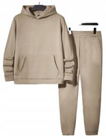SHEIN BEŻOWA MĘSKA BLUZA Z KAPTUREM BASIC S V7A Shein