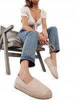 SHEIN BEŻOWE ESPADRYLE Z PLECIONĄ PODESZWĄ I TKANINY US9 1KA Shein