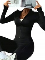 SHEIN BLUZA SPORTOWA DAMSKA CZARNA NA ZAMEK S 11DC Shein