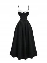 SHEIN CZARNA SUKIENKA Z BIAŁĄ KORONKĄ NA DEKOLCIE ELEGANCKA 38 11GC Shein