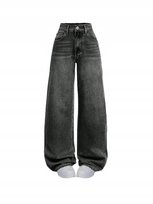 SHEIN CZARNE JEANSY BAGGY Z KIESZENIAMI I PRZETARCIAMI 152/158 11LA Shein