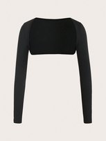SHEIN CZARNY SWETER KRÓTKI Z DŁUGIMI RĘKAWAMI W STYLU CASUAL M 11MA Shein