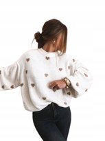 SHEIN DAMSKI SWETER W SERCA Z DŁUGIM RĘKAWEM S 1ŁYD Shein