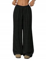SHEIN DAMSKIE SPODNIE CZARNE MATERIAŁOWE DŁUGIE Z LNEM 38 11DB Shein