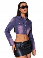 SHEIN FIOLETOWA KURTKA JEANSOWA BASIC 38 ŁOE Shein