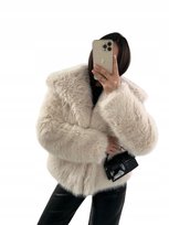 SHEIN FUTRO SZARE SYNTETYCZNE Z DŁUGIM RĘKAWEM DAMSKIE M 11DC Shein