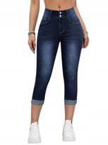 SHEIN GRANATOWE JEANSY 7/8 Z PODWIJANYMI NOGAWKAMI 36 1HB Shein
