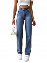 SHEIN JEANSY DAMSKIE WYSOKI STAN PROSTE DŁUGIE KLASYCZNE 36 1KD Shein