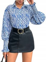 SHEIN KOSZULA DAMSKA BIAŁO NIEBIESKA ZE WZOREM L Ł6C Shein