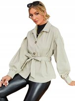 SHEIN KRÓTKI DAMSKI PŁASZCZ BEŻOWY BASIC 38 VJU Shein