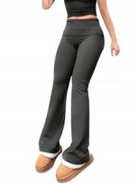 SHEIN LEGGINSY SZARE DZWONY GŁADKIE M 1ŁYI Shein