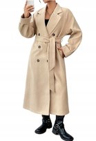 SHEIN PŁASZCZ DAMSKI BEŻOWY DWURZĘDOWY 38 ŁNE Shein