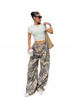 SHEIN SPODNIE CASUAL PALAZZO Z GUMKĄ W PASIE WZÓR 38 1JC Shein