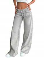 SHEIN SPODNIE DAMSKIE JEANSOWE SZARE PROSTE 36 1HB Shein