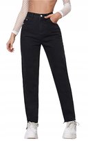 SHEIN SPODNIE JEANSOWE CZARNE PROSTE ZAMEK 36 V3A Shein