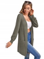 SHEIN SWETER NARZUTKA DAMSKI ZIELONY Z KIESZENIAMI S MVK Shein